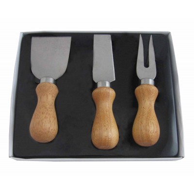 Good Quality Wooden Handle 3pcs Cheese Sets